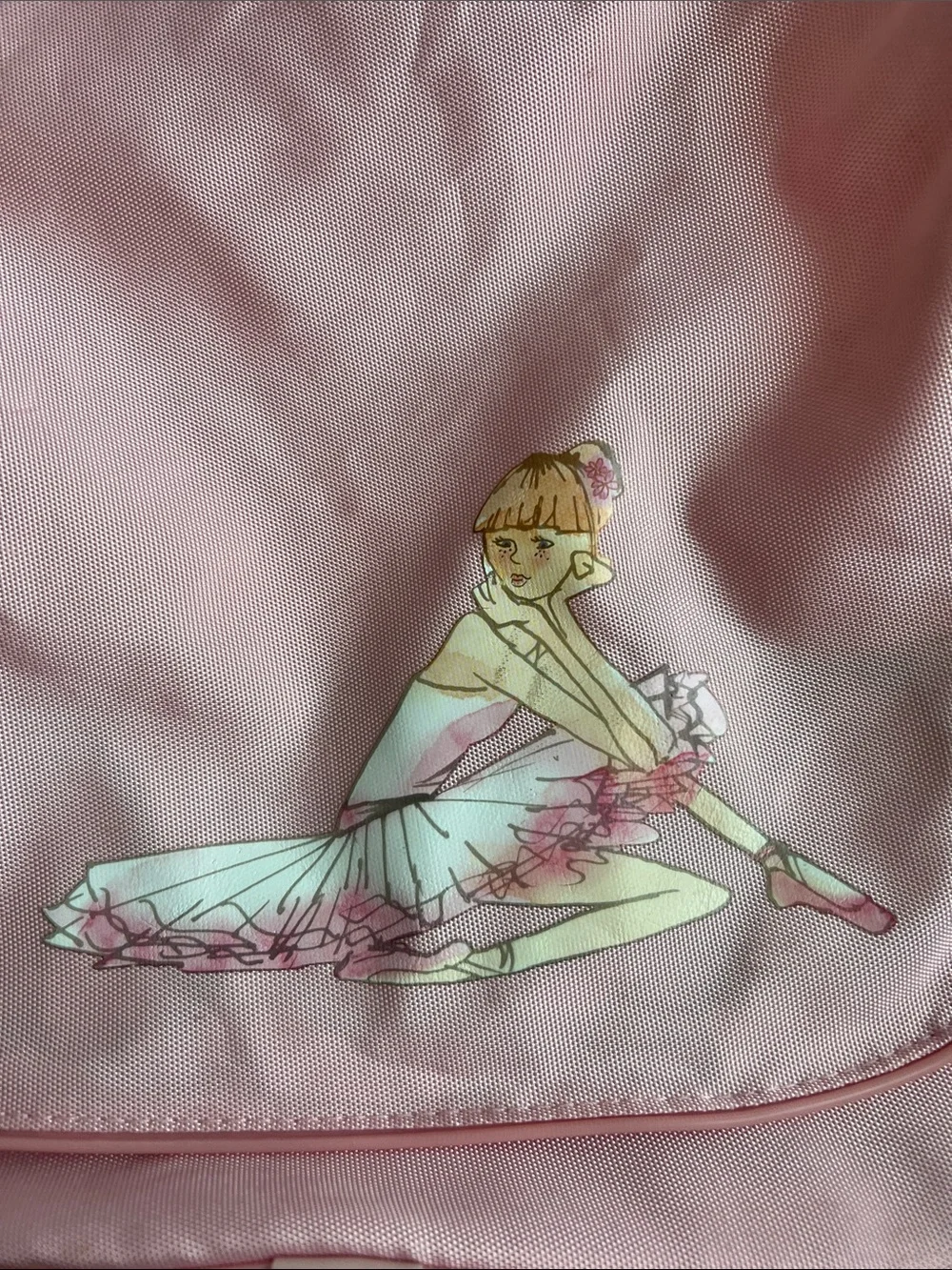 Pink Ballerina Crossbody Bag Messenger Bag Dance Ballet Approx. 14” x 11” x 5”